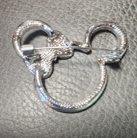 Silver Rhinestone Minnie Mouse Brooch - Picture 3 of 3